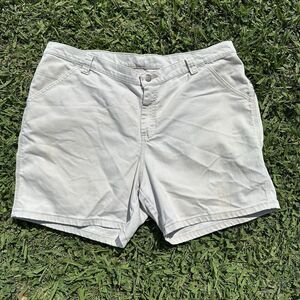 Vintage Lee Riveted Shorts Womens Plus Size 20W Beige Twill‎ High Rise Carpenter